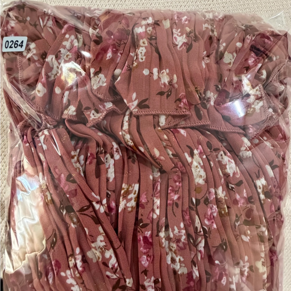 Rust Floral Tiered Long-Sleeve Maxi Dress - Picture 10 of 10